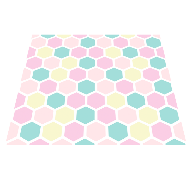 Alfombra vinílica geométrica en tonos pastel - TenVinilo
