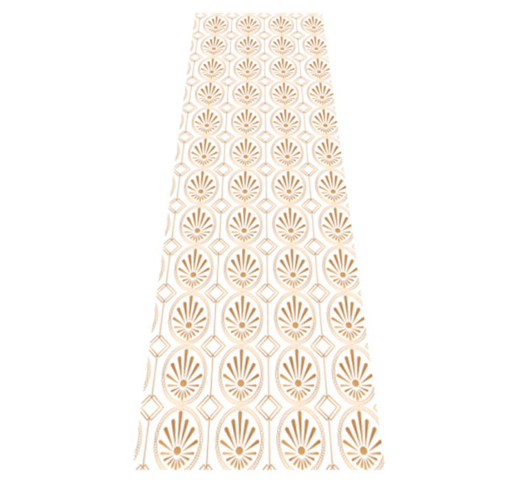 Alfombra vinílica geométrica arte moderno blanco y dorado - TenVinilo