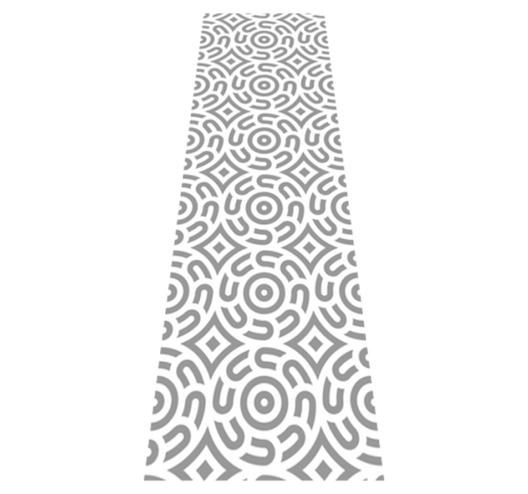 Alfombra vinílica geométrica patrón blanco con círculos - TenVinilo