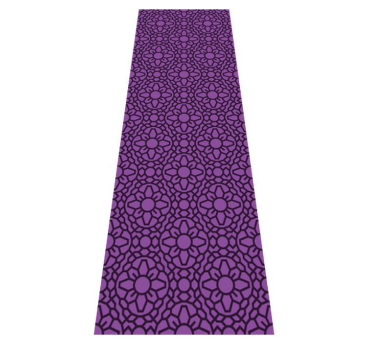 Alfombra vinílica geométrica flores moradas circulares - TenVinilo