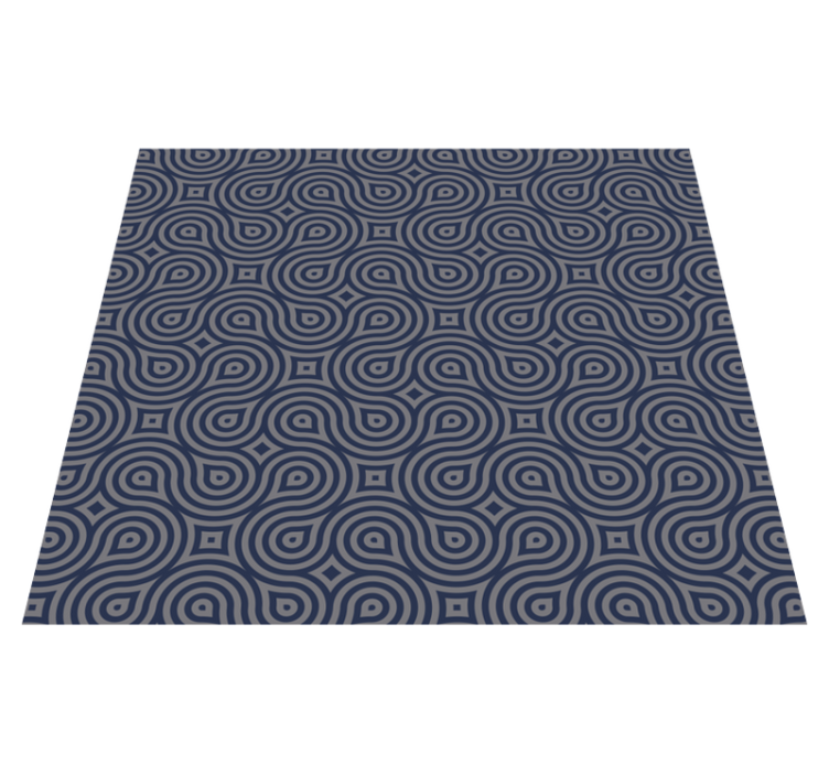 Alfombra vinílica geométrica formas geométricas azules - TenVinilo