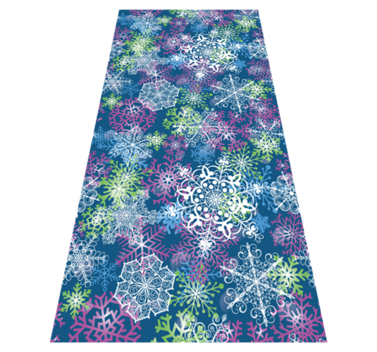 Alfombra vinílica navidad copos de nieve iluminados azul - TenVinilo