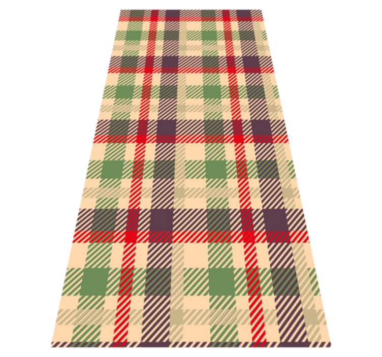 Alfombra vinílica navidad tartán rojo y verde - TenVinilo