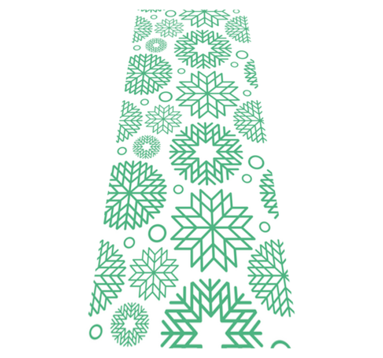 Alfombra vinílica navidad copos de nieve verdes - TenVinilo
