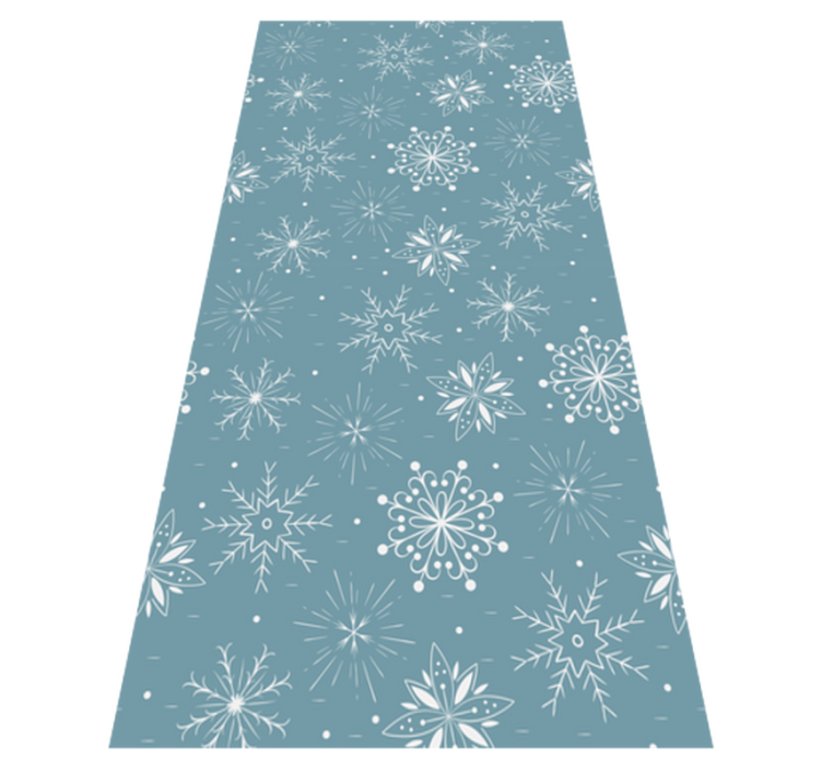 Alfombra vinílica navidad copos de nieve azul y blanco - TenVinilo