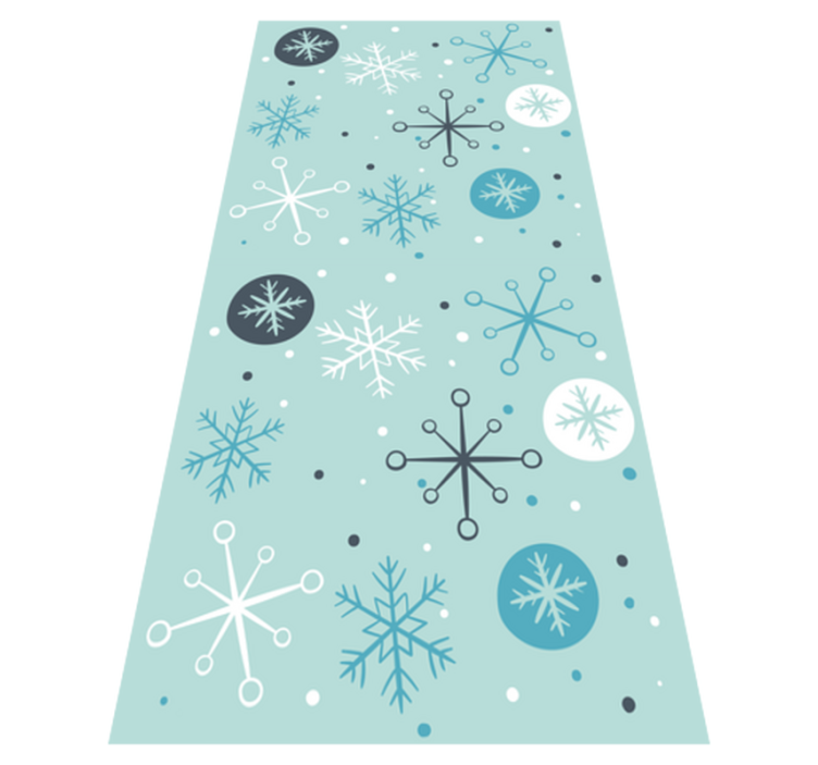 Alfombra vinílica navidad copos de nieve azules y blancos - TenVinilo