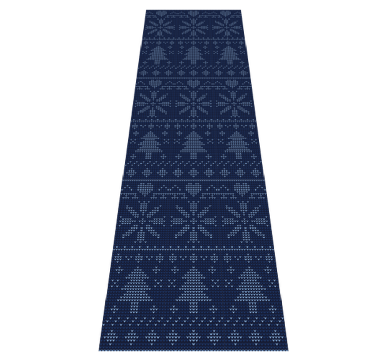 Alfombra vinílica navidad patrón tejido azul marino - TenVinilo