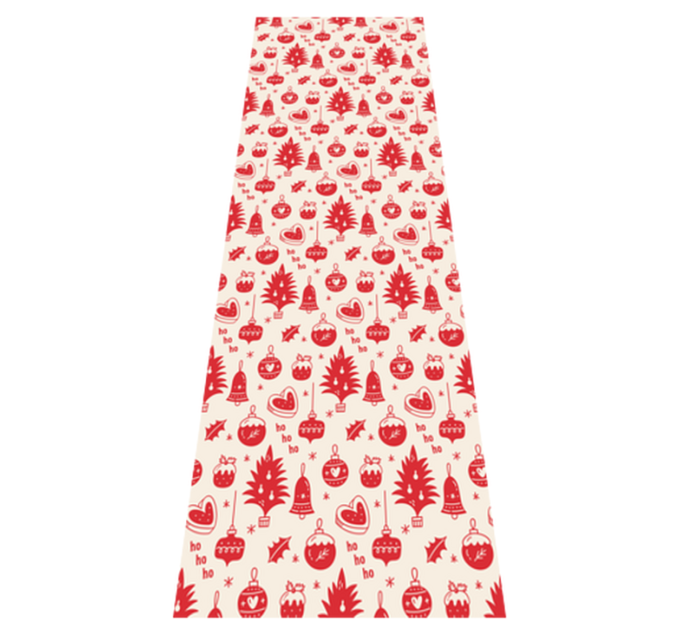 Alfombra vinílica navidad patrón navideño rojo y rosa - TenVinilo