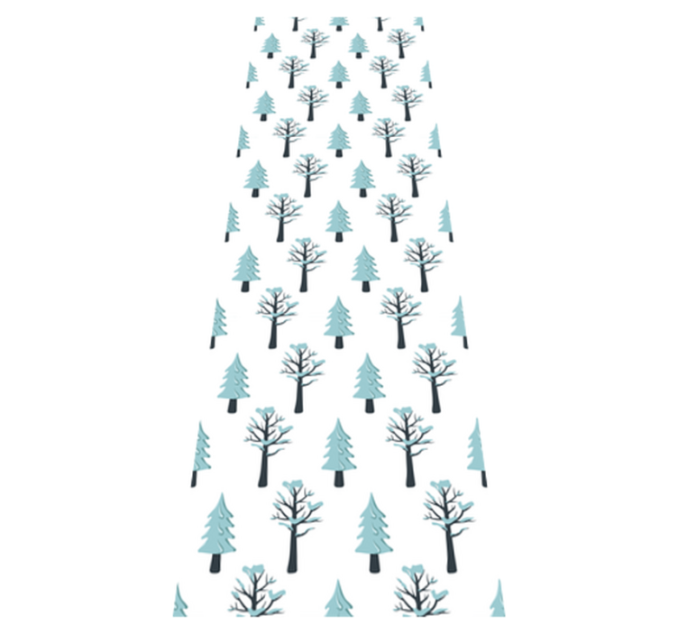 Alfombra vinílica navidad patrón árbol en la nieve - TenVinilo