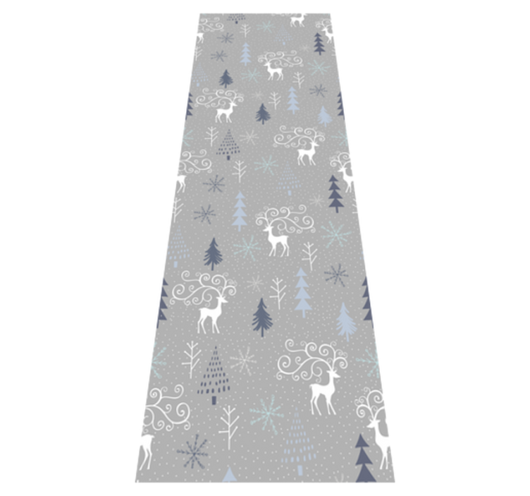 Alfombra vinílica navidad renos y árboles blancos - TenVinilo