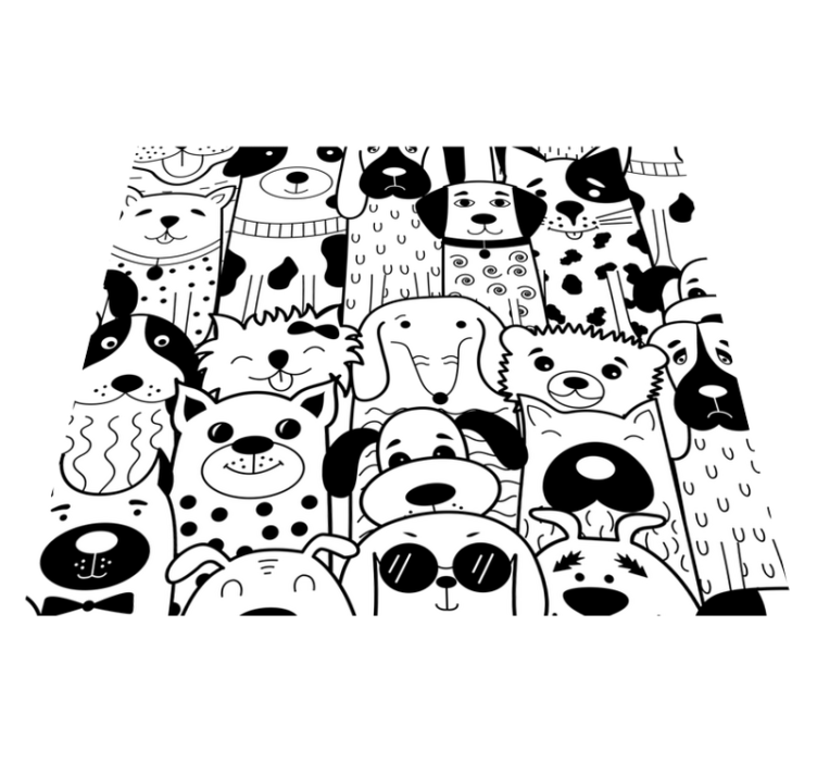 Alfombra vinílica dormitorio patrón de perros - TenVinilo