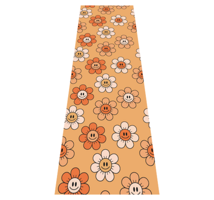 Alfombra vinílica dormitorio caras sonrientes naranjas - TenVinilo