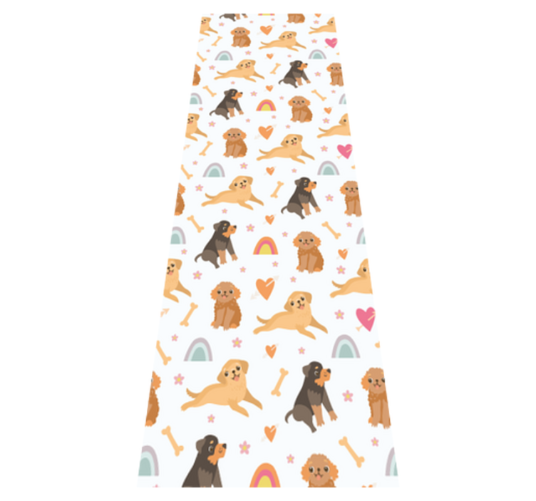 Alfombra vinílica dormitorio perro y arcoíris - TenVinilo