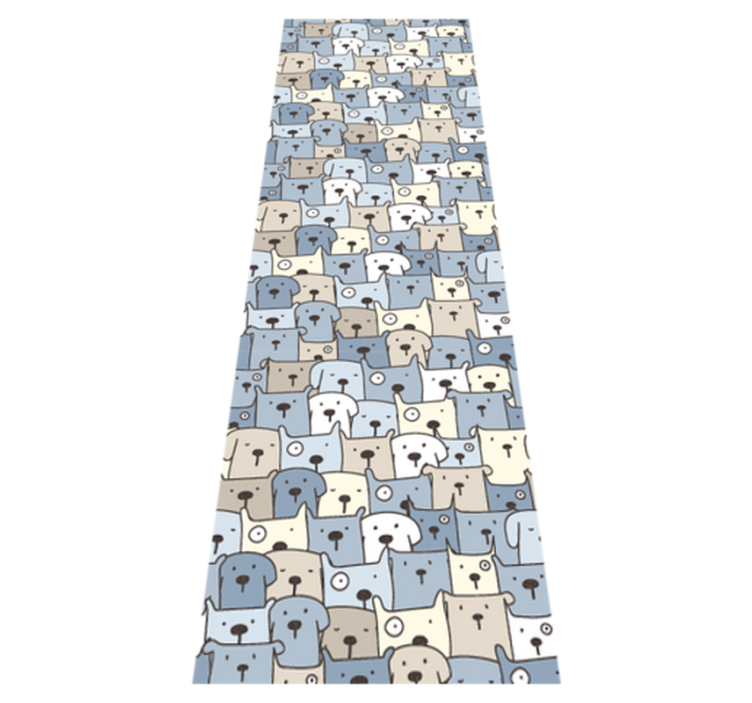 Alfombra vinílica dormitorio perros dibujados en gris - TenVinilo