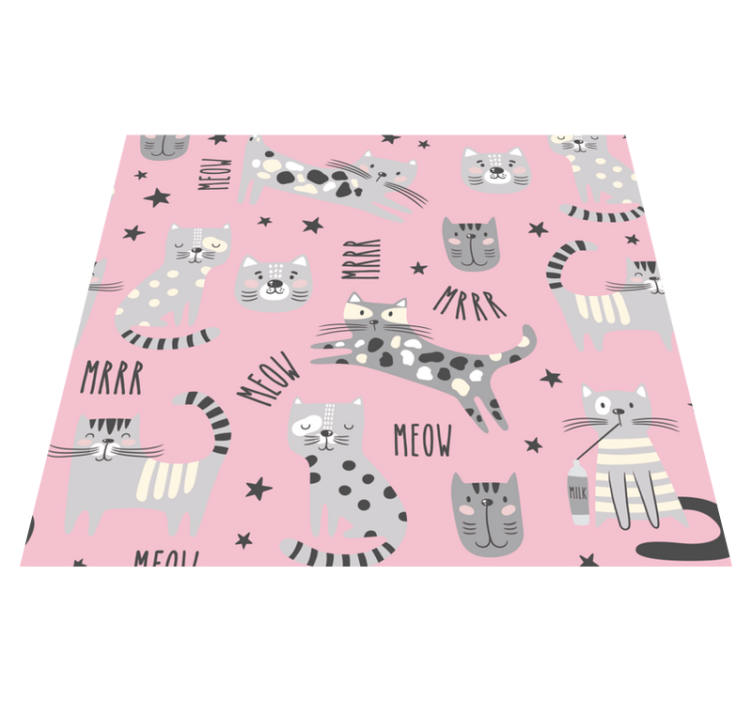 Alfombra vinílica dormitorio gatos elegantes - TenVinilo