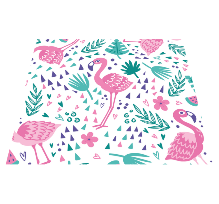 Alfombra vinílica dormitorio diseño de flamencos - TenVinilo