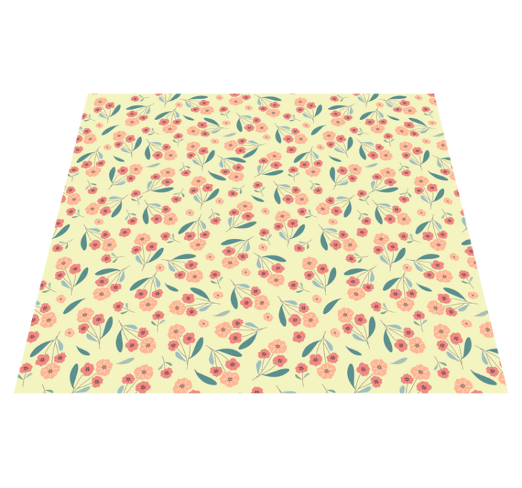 Alfombra vinílica dormitorio patrón de rosas - TenVinilo