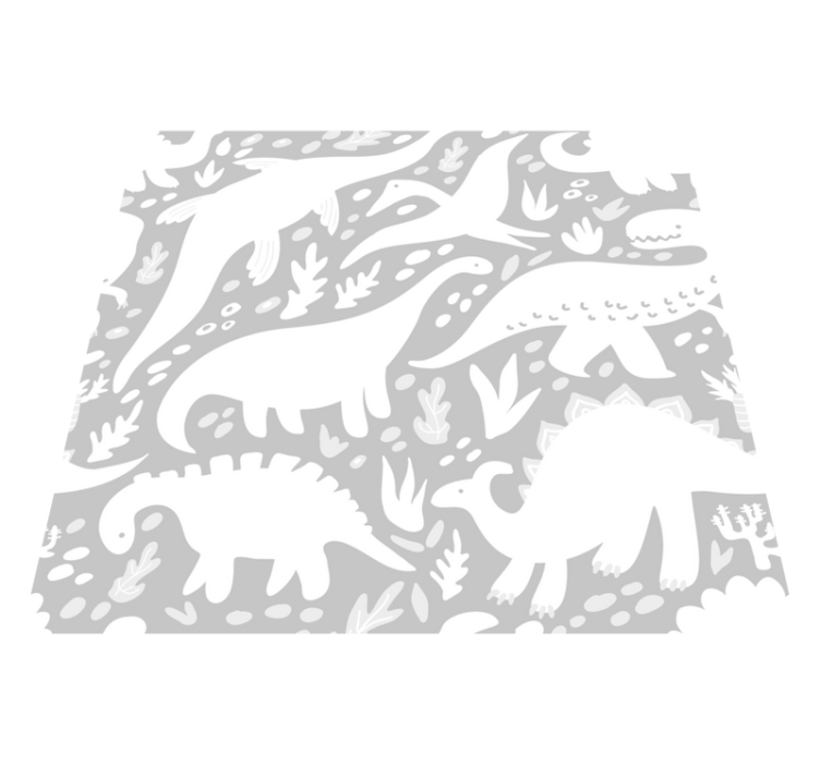 Alfombra vinílica dormitorio patrón dinosaurio blanco - TenVinilo