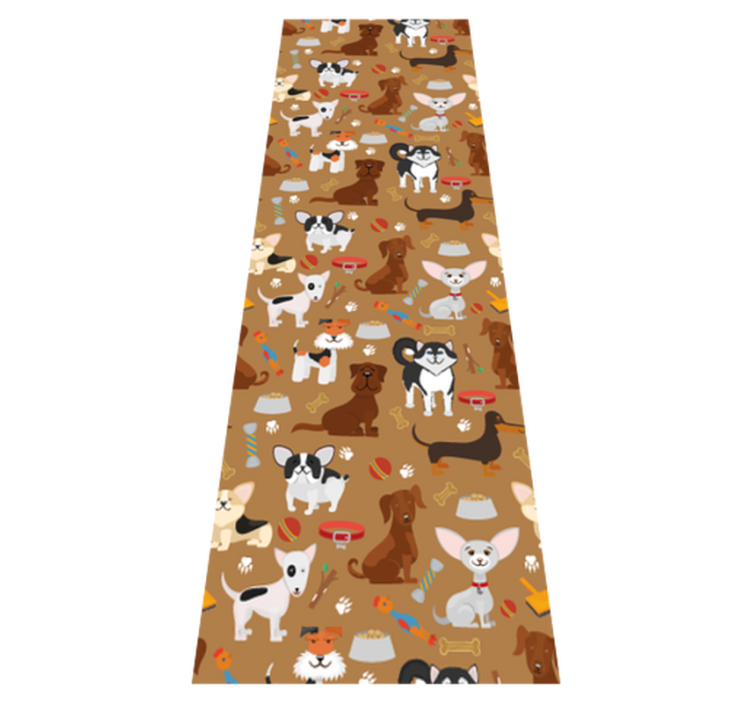 Alfombra vinílica dormitorio con patrón de perros adorables - TenVinilo