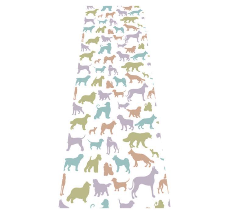 Alfombra vinílica dormitorio siluetas de perros pastel - TenVinilo