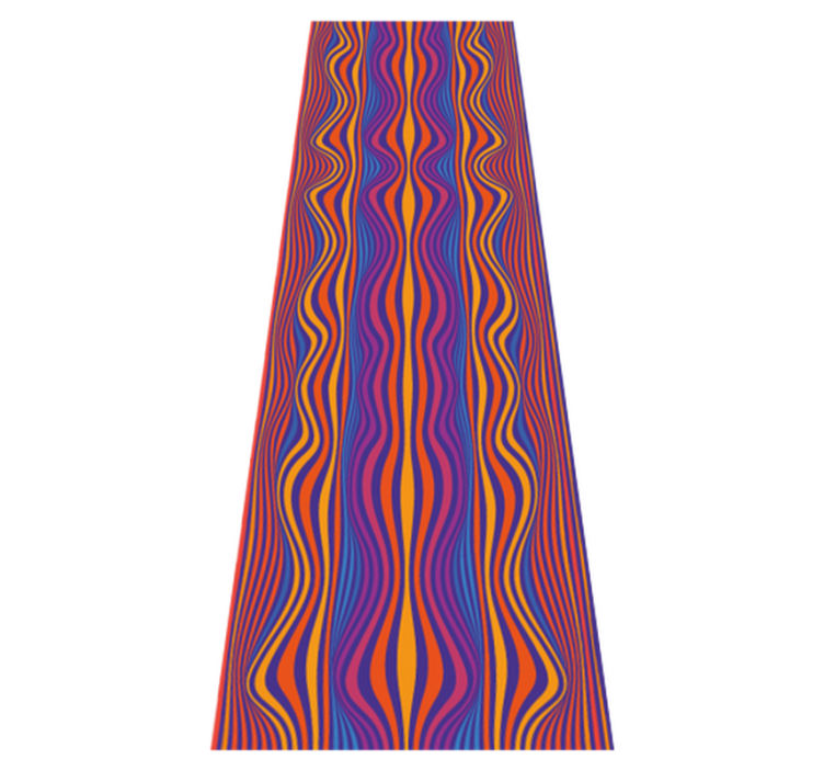 Alfombra vinílica dormitorio líneas psicodélicas groovy - TenVinilo