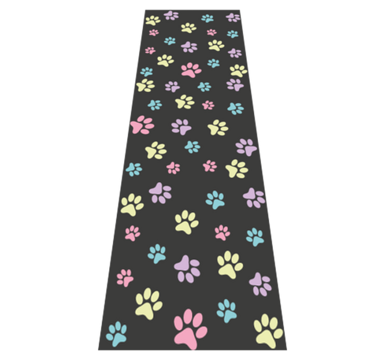 Alfombra vinílica dormitorio patas de perro coloridas - TenVinilo