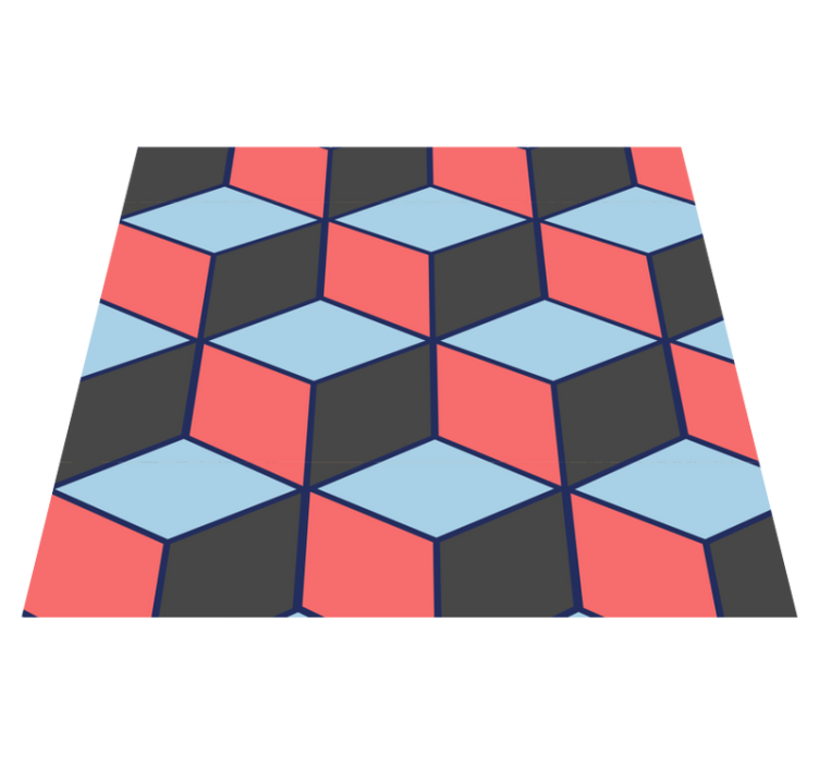 Alfombra vinílica dormitorio cuadrados geométricos 3d - TenVinilo