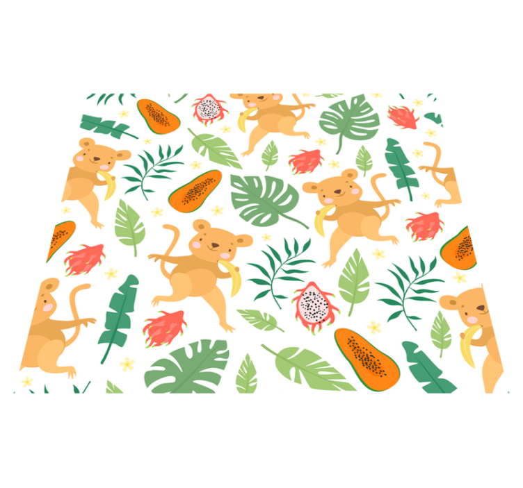 Alfombra vinílica dormitorio mono tropical en ramas - TenVinilo