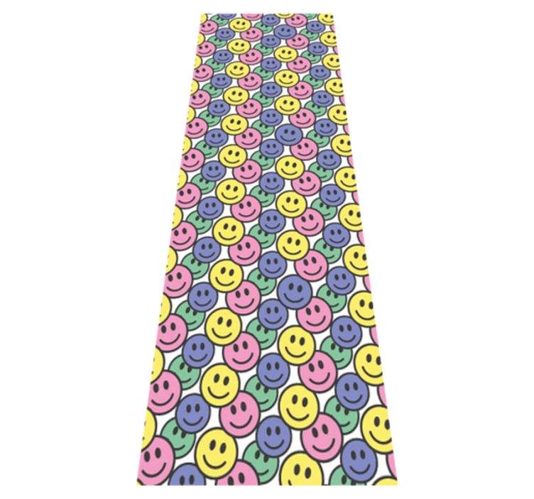 Alfombra vinílica dormitorio caras sonrientes pastel - TenVinilo