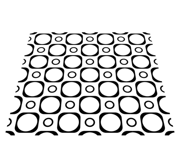 Alfombra vinílica dormitorio baldosas blanco y negro - TenVinilo