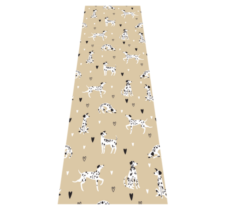 Alfombra vinílica dormitorio patrón de perros beige - TenVinilo
