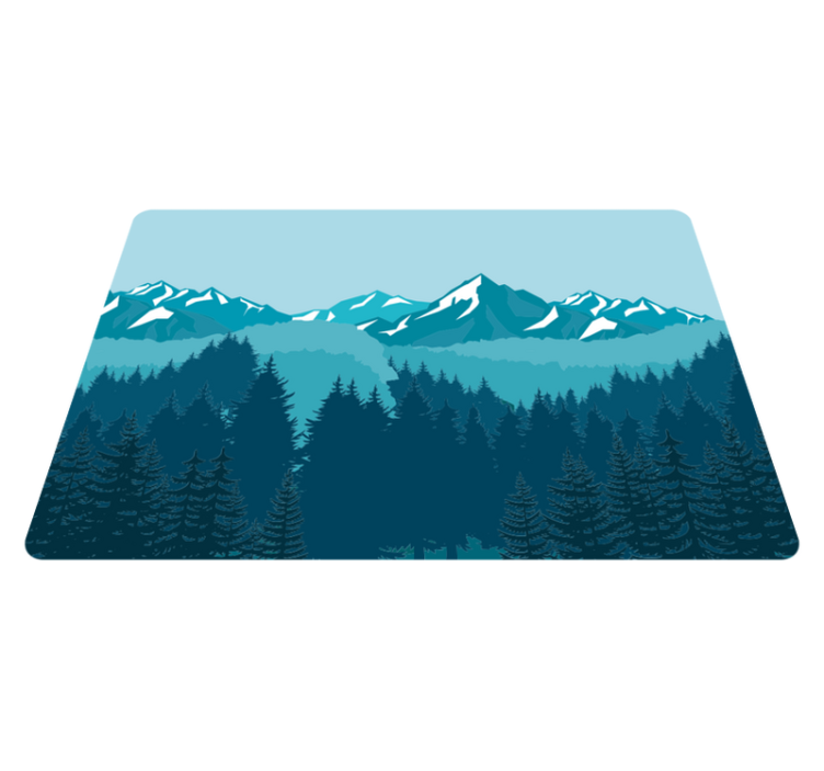 Alfombra vinílica naturaleza paisaje azul y verde - TenVinilo