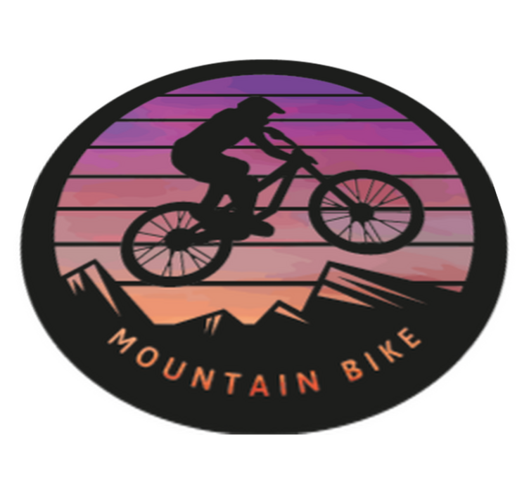 Alfombra vinílica naturaleza montañas ciclista montaña - TenVinilo