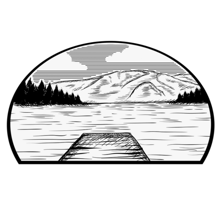 Alfombra vinílica naturaleza autocaravana lago pino - TenVinilo