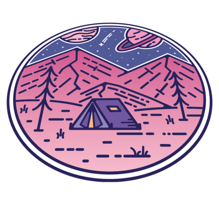 Alfombra vinílica naturaleza escena de aventura en camping - TenVinilo
