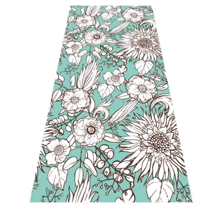 Alfombra vinílica naturaleza patrón floral pantalla - TenVinilo