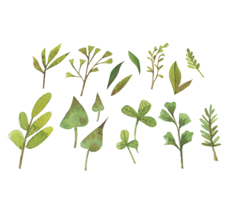 Alfombra vinílica flores hojas pequeñas aquarella - TenVinilo