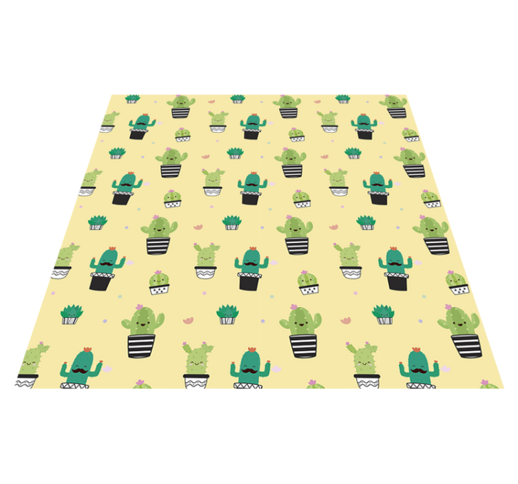 Alfombra vinílica flores cactus estampado diseño - TenVinilo