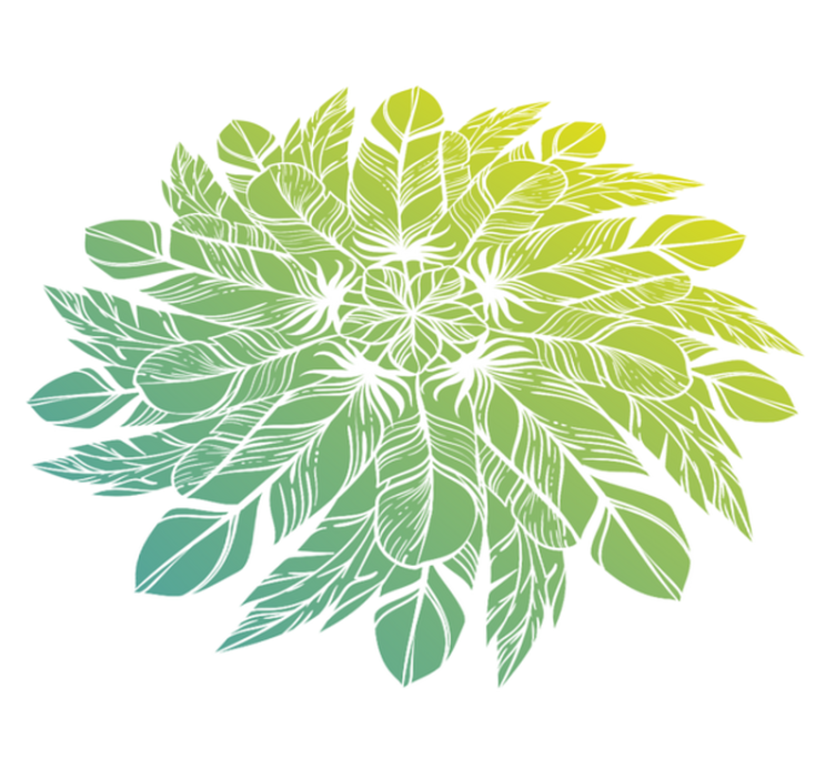 Alfombra vinílica flores patrón circular de hojas - TenVinilo