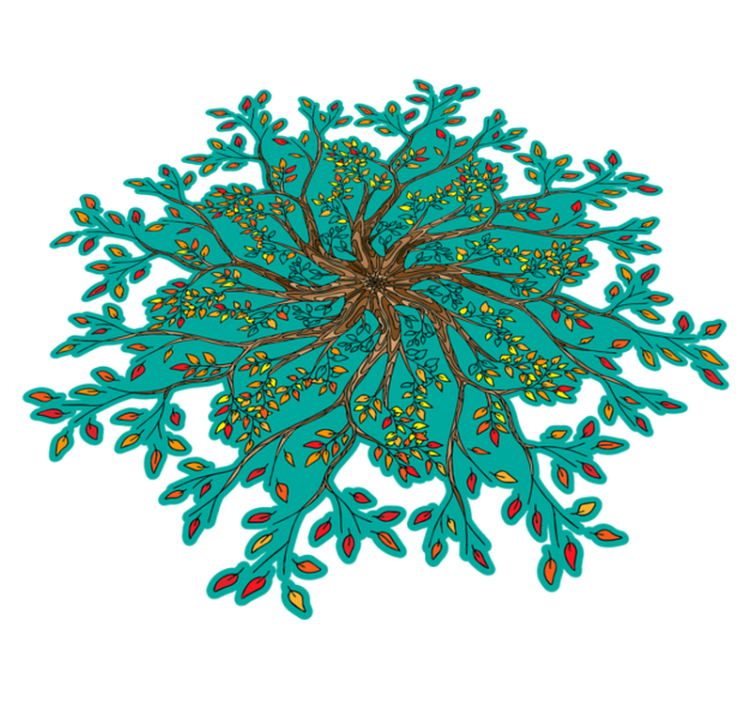 Alfombra vinílica flores concepto Árbol vibrante - TenVinilo