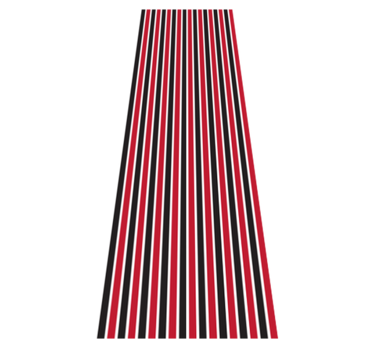 Alfombra vinílica dormitorio patrón vertical negro y rojo - TenVinilo