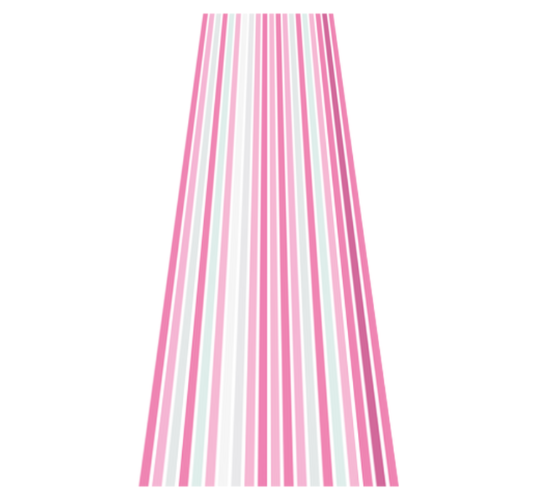 Alfombra vinílica dormitorio patrón vertical rosa y blanco - TenVinilo