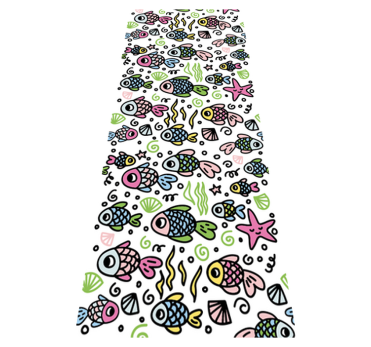Alfombra vinílica dormitorio peces multicolores - TenVinilo
