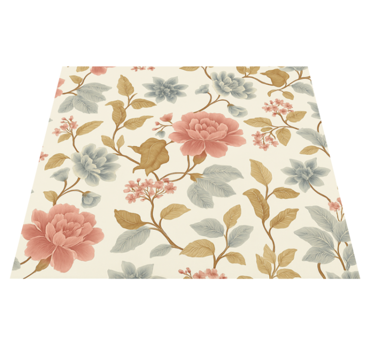 Alfombra vinílica dormitorio floral romántico - TenVinilo