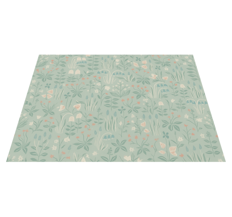 Alfombra vinílica dormitorio floral escandinavo - TenVinilo
