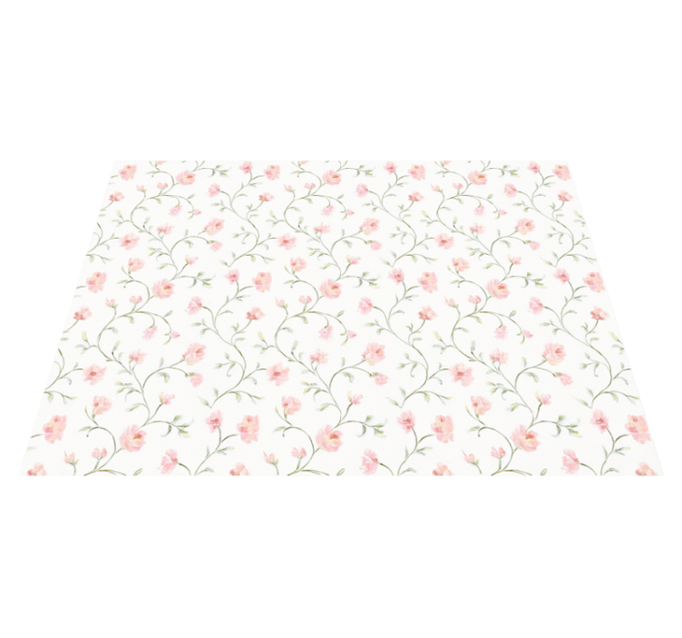 Alfombra vinílica dormitorio flor rosa botánica - TenVinilo