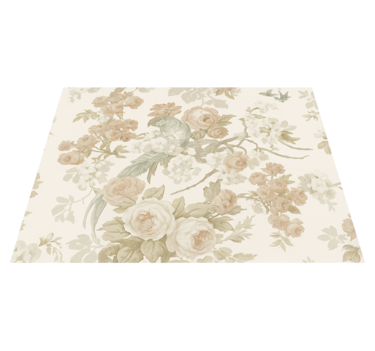 Alfombra vinílica dormitorio floral vintage - TenVinilo
