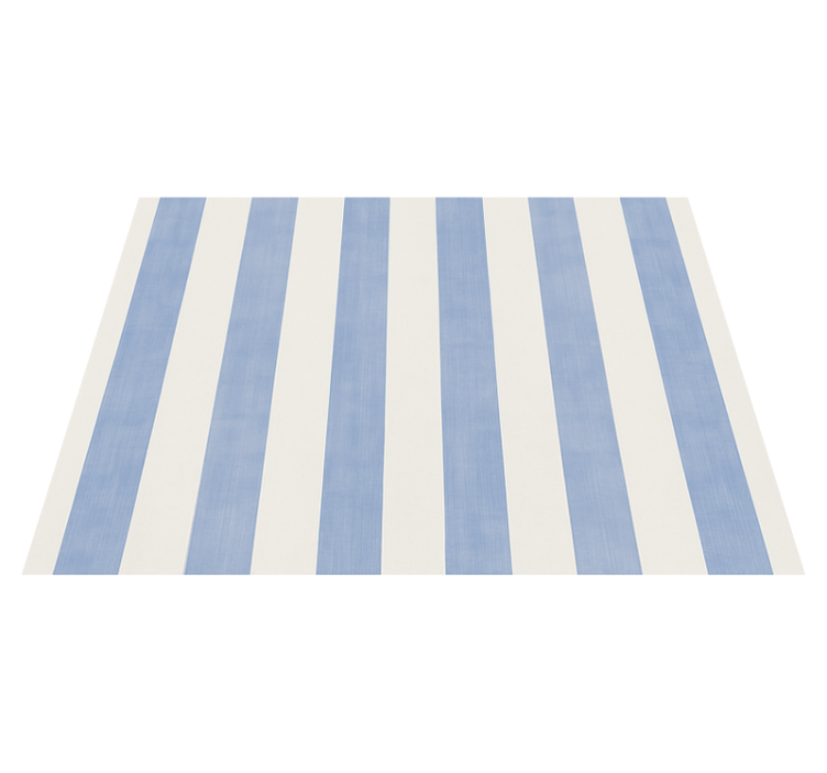 Alfombra vinílica dormitorio rayas azules y blancas - TenVinilo