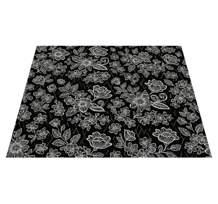 Alfombra vinílica dormitorio diseño floral oscuro - TenVinilo
