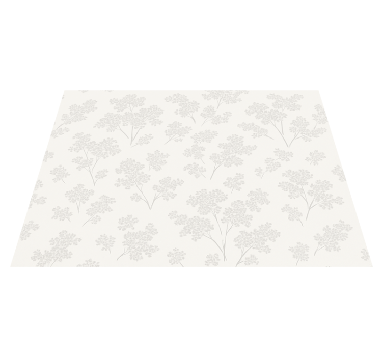 Alfombra vinílica dormitorio flores blancas simples - TenVinilo